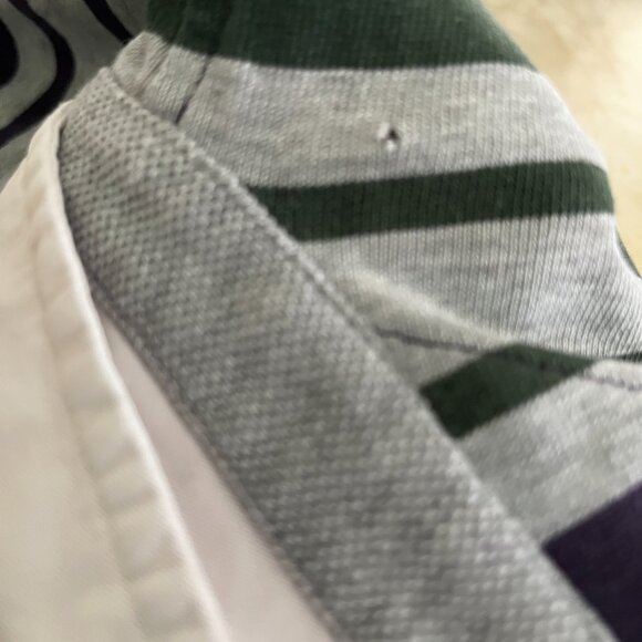 VTG Tommy Hilfiger Sz L Vertical Stripe Varsity Sports Rugby Shirt - Picture 14 of 14